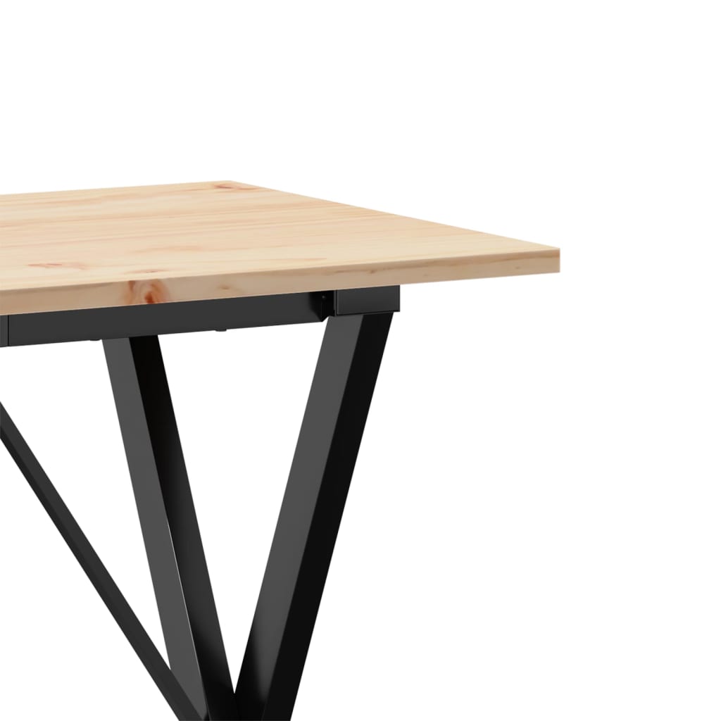 vidaXL Masă de bucătărie, cadru X, 80x50x75 cm lemn masiv pin și Oţel