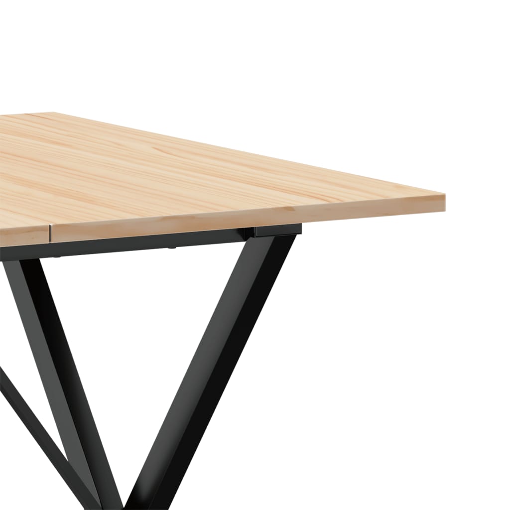 vidaXL Masă de bucătărie, cadru X, 90x90x75 cm lemn masiv pin și Oţel vidaXL Masă de bucătărie, cadru X, 90x90x75 cm lemn masiv pin și Oţel