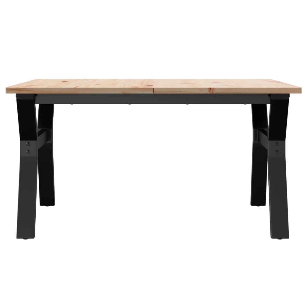 vidaXL Masă de cafea, cadru Y, 80x80x45 cm, lemn masiv pin și Oţel