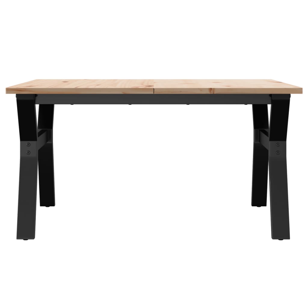 vidaXL Masă de cafea, cadru Y, 90x90x45 cm, lemn masiv pin și Oţel