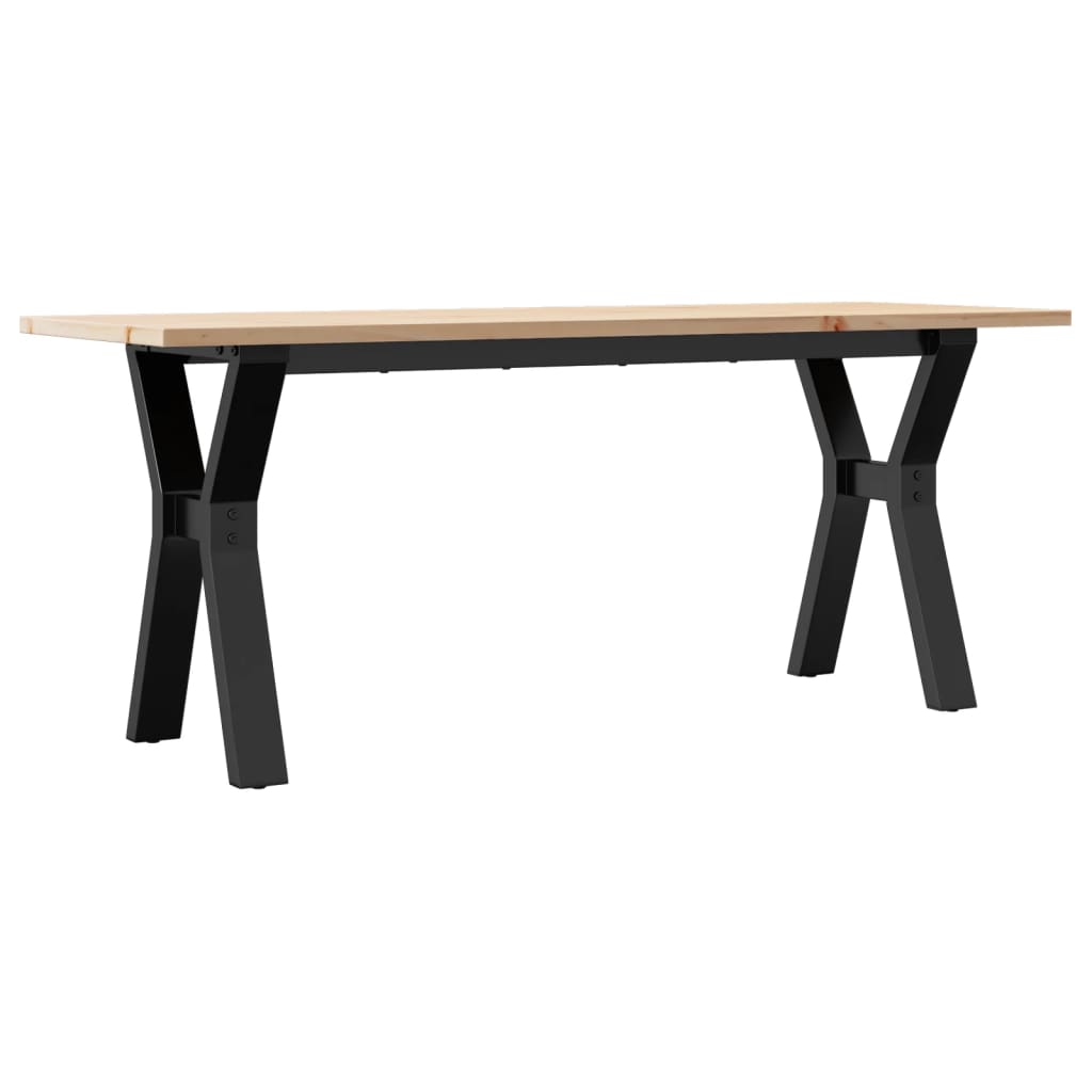 vidaXL Masă de cafea, cadru Y, 110x40x45 cm, lemn masiv pin și Oţel vidaXL Masă de cafea, cadru Y, 110x40x45 cm, lemn masiv pin și Oţel