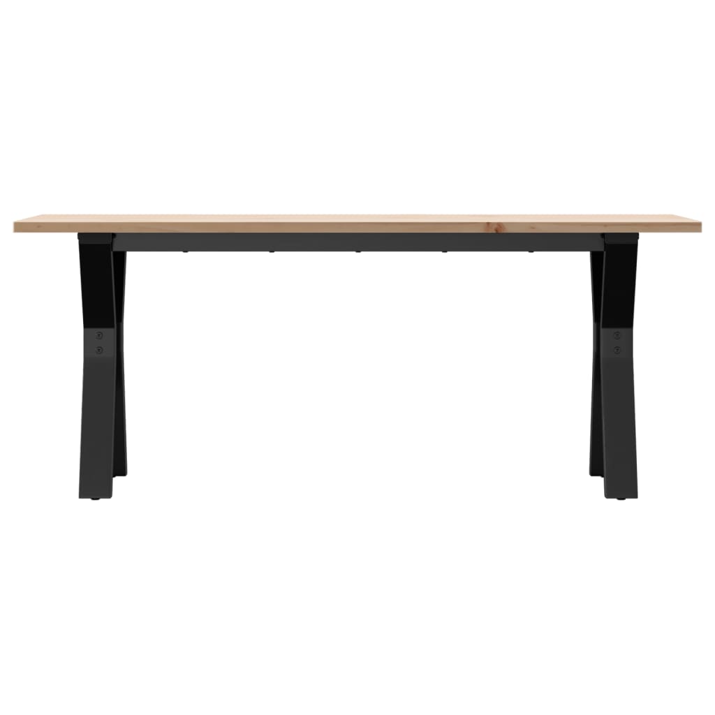 vidaXL Masă de cafea, cadru Y, 110x40x45 cm, lemn masiv pin și Oţel vidaXL Masă de cafea, cadru Y, 110x40x45 cm, lemn masiv pin și Oţel