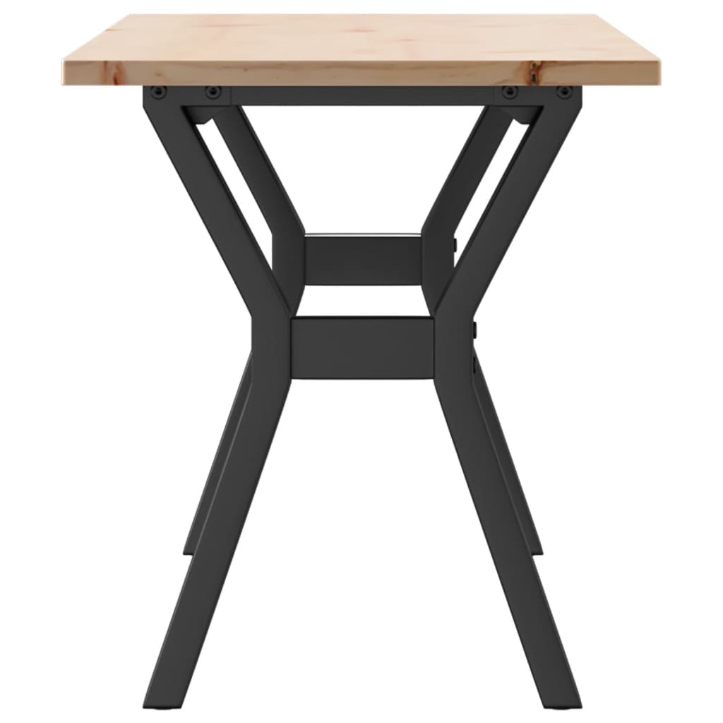 vidaXL Masă de cafea, cadru Y, 110x40x45 cm, lemn masiv pin și Oţel vidaXL Masă de cafea, cadru Y, 110x40x45 cm, lemn masiv pin și Oţel