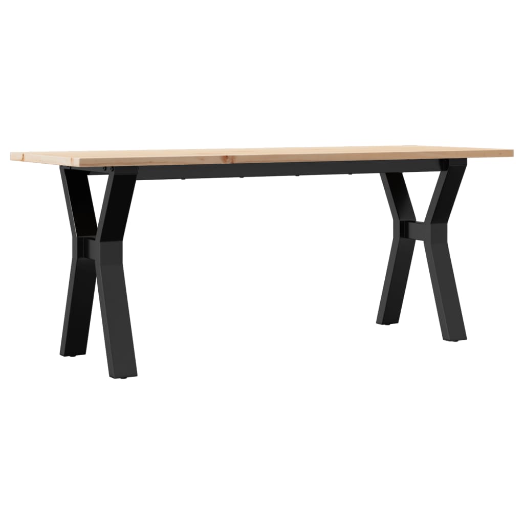 vidaXL Masă de cafea, cadru Y, 110x40x45 cm, lemn masiv pin și Oţel vidaXL Masă de cafea, cadru Y, 110x40x45 cm, lemn masiv pin și Oţel