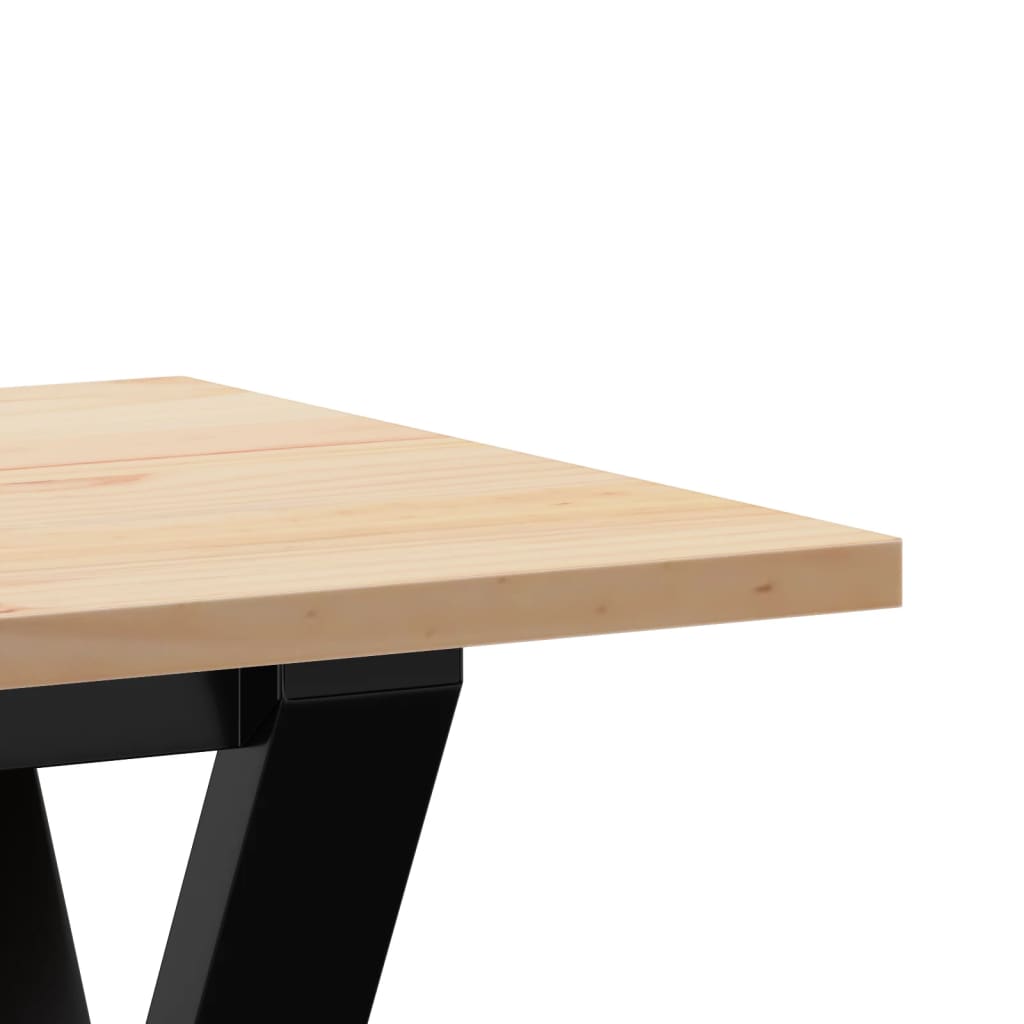 vidaXL Masă de cafea, cadru Y, 110x40x45 cm, lemn masiv pin și Oţel vidaXL Masă de cafea, cadru Y, 110x40x45 cm, lemn masiv pin și Oţel
