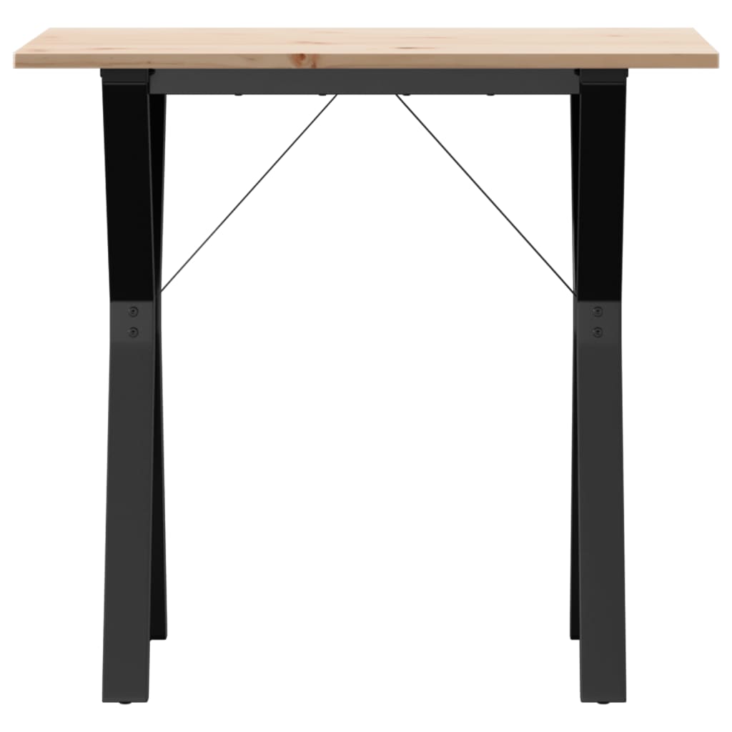 vidaXL Masă de bucătărie, cadru Y, 80x50x75 cm lemn masiv pin și Oţel