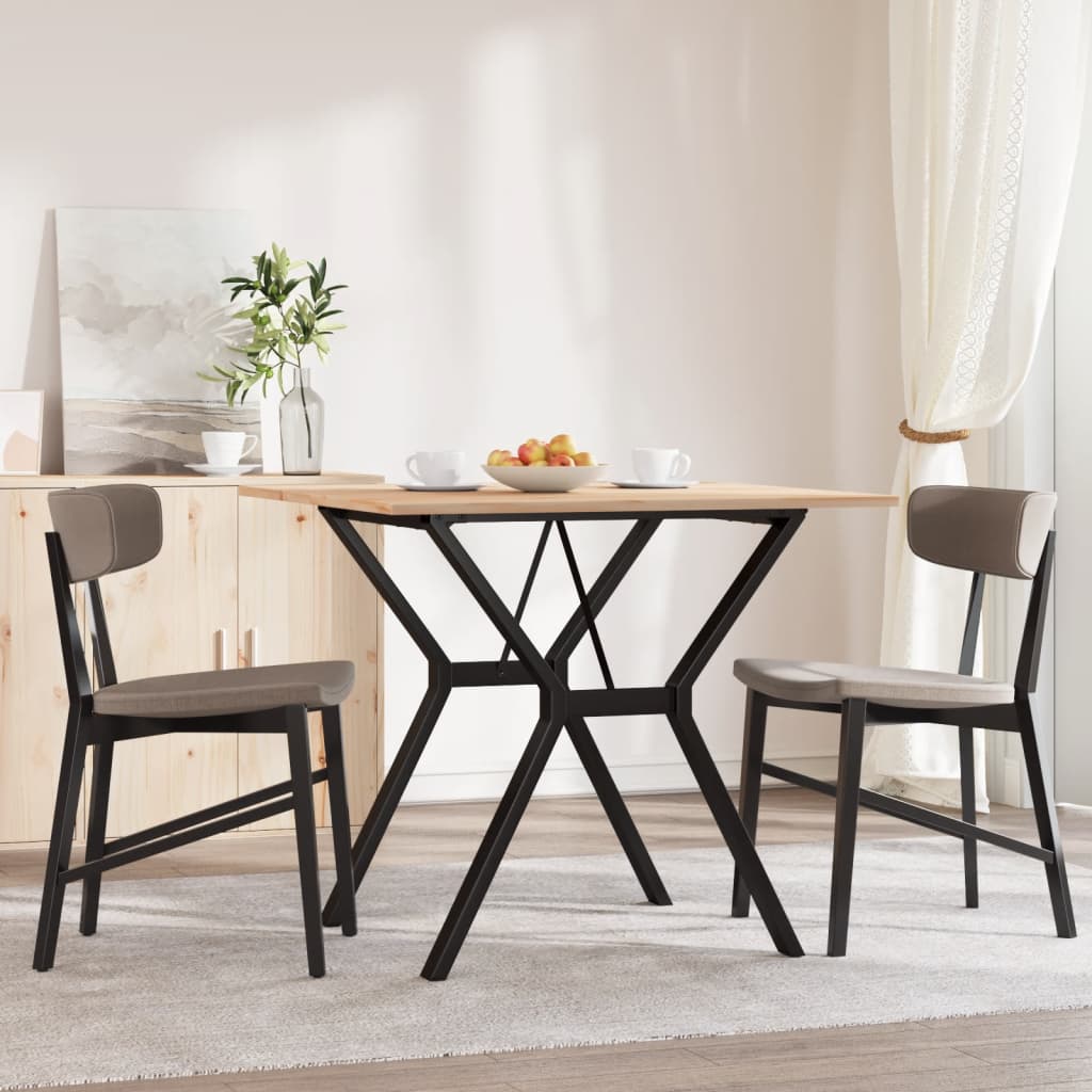 vidaXL Masă de bucătărie, cadru Y, 80x80x75 cm lemn masiv pin și Oţel vidaXL Masă de bucătărie, cadru Y, 80x80x75 cm lemn masiv pin și Oţel