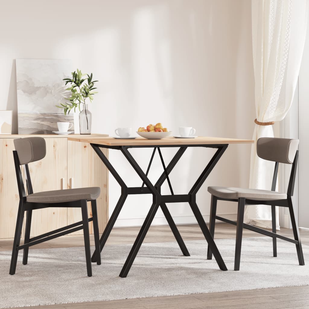 vidaXL Masă de bucătărie, cadru Y, 90x90x75 cm lemn masiv pin și Oţel