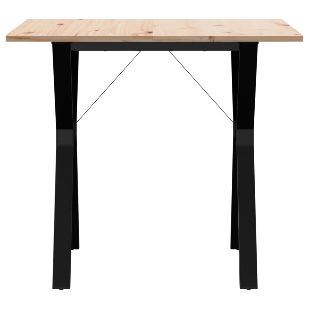 vidaXL Masă de bucătărie, cadru Y, 90x90x75 cm lemn masiv pin și Oţel