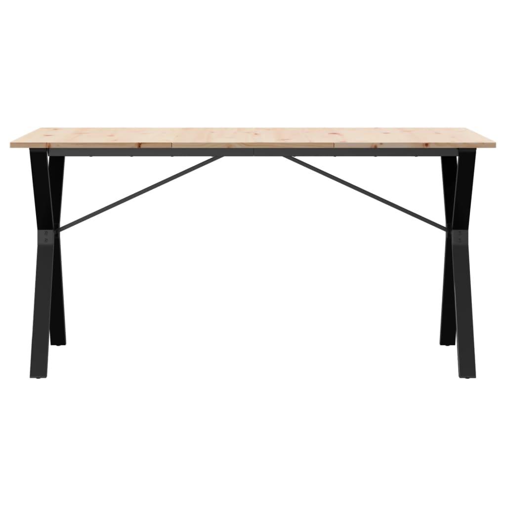 vidaXL Masă de bucătărie, cadru Y, 160x80x75cm lemn masiv pin și Oţel