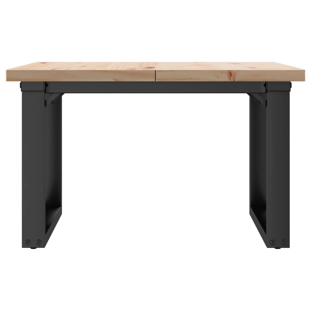 vidaXL Masă de cafea, cadru O, 60x60x40,5 cm, lemn masiv pin și Oţel