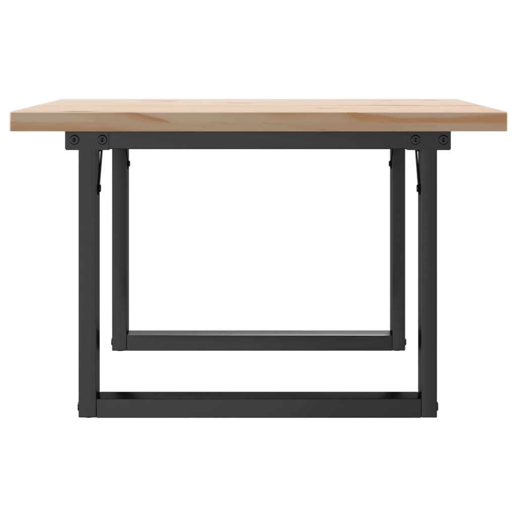 vidaXL Masă de cafea, cadru O, 60x60x40,5 cm, lemn masiv pin și Oţel