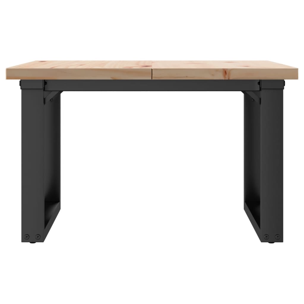 vidaXL Masă de cafea, cadru O, 70x70x40,5 cm, lemn masiv pin și Oţel