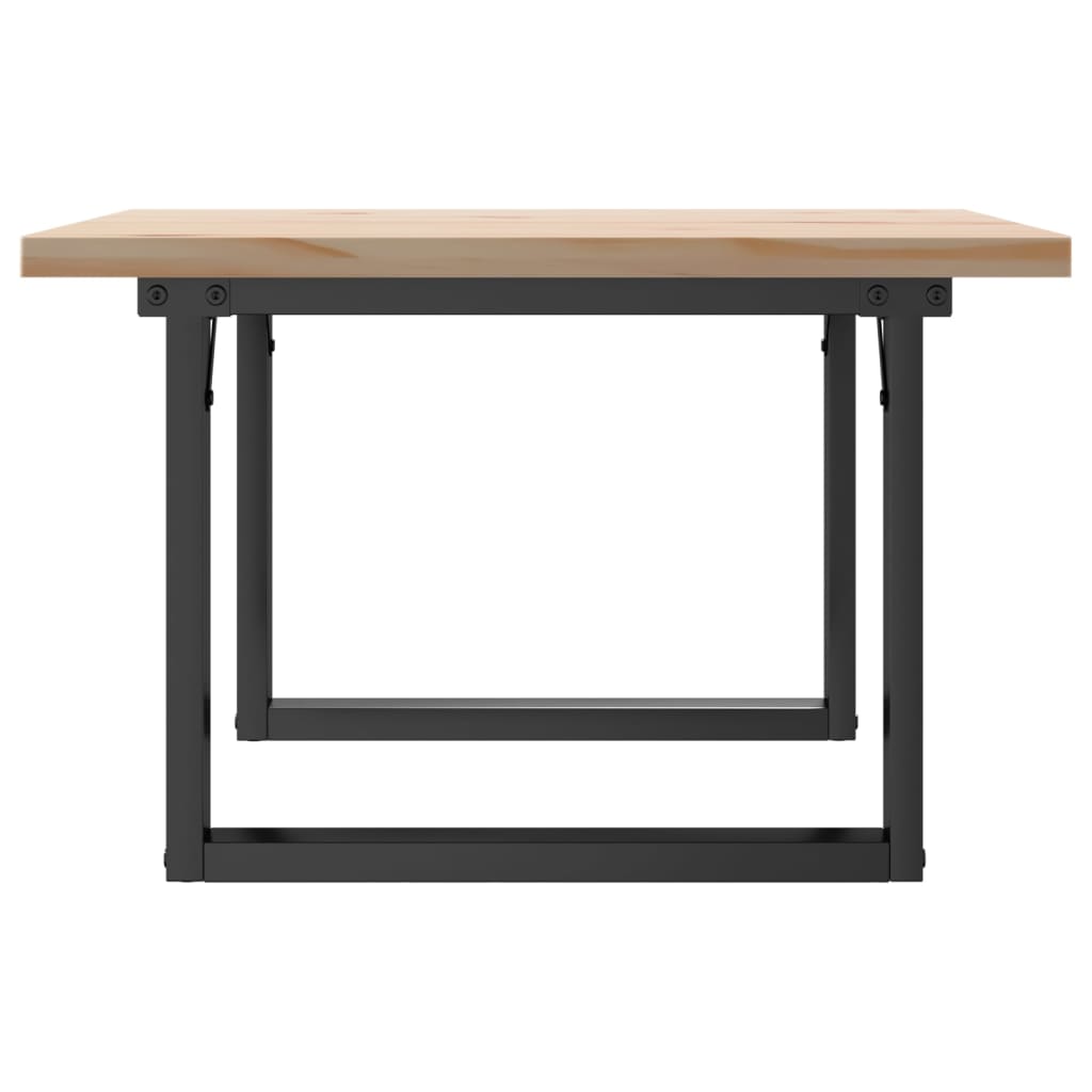 vidaXL Masă de cafea, cadru O, 70x70x40,5 cm, lemn masiv pin și Oţel