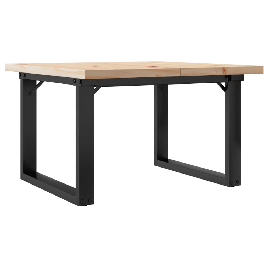 vidaXL Masă de cafea, cadru O, 70x70x40,5 cm, lemn masiv pin și Oţel