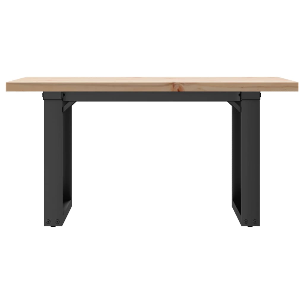 vidaXL Masă de cafea, cadru O, 80x50x40,5 cm, lemn masiv pin și Oţel