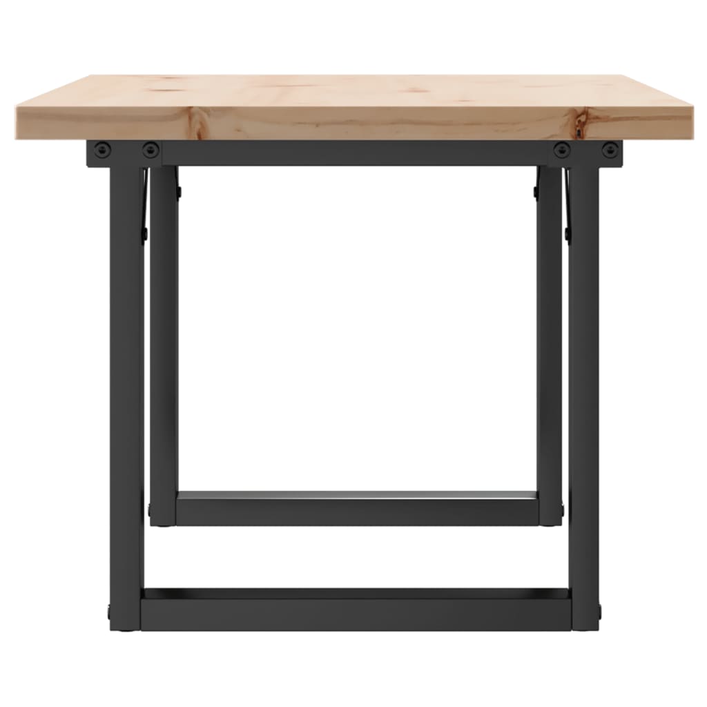 vidaXL Masă de cafea, cadru O, 80x50x40,5 cm, lemn masiv pin și Oţel
