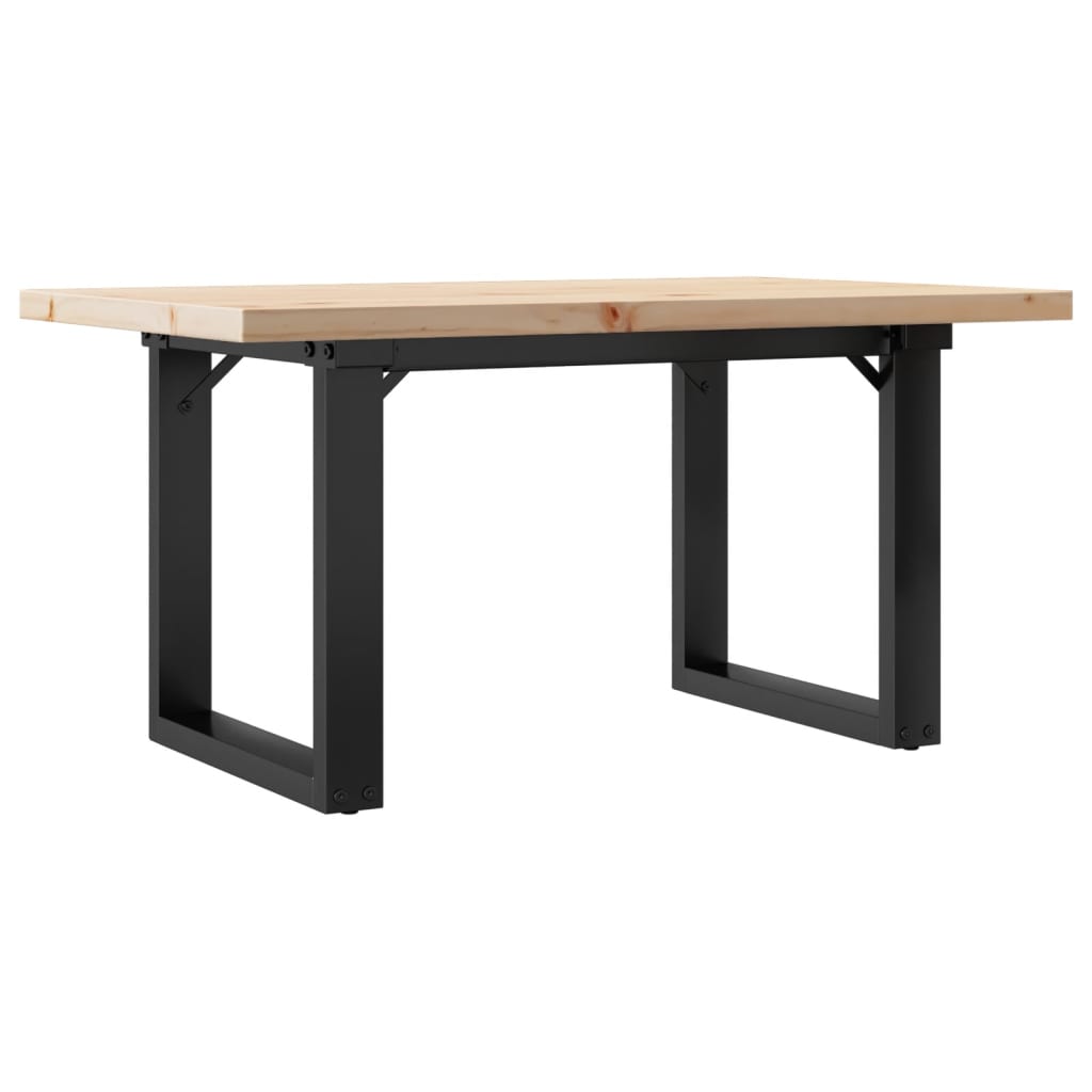vidaXL Masă de cafea, cadru O, 80x50x40,5 cm, lemn masiv pin și Oţel