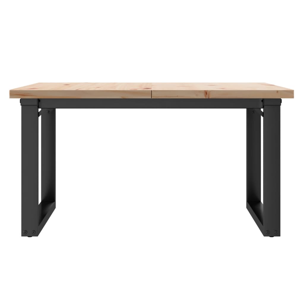 vidaXL Masă de cafea, cadru O, 80x80x45,5 cm, lemn masiv pin și Oţel