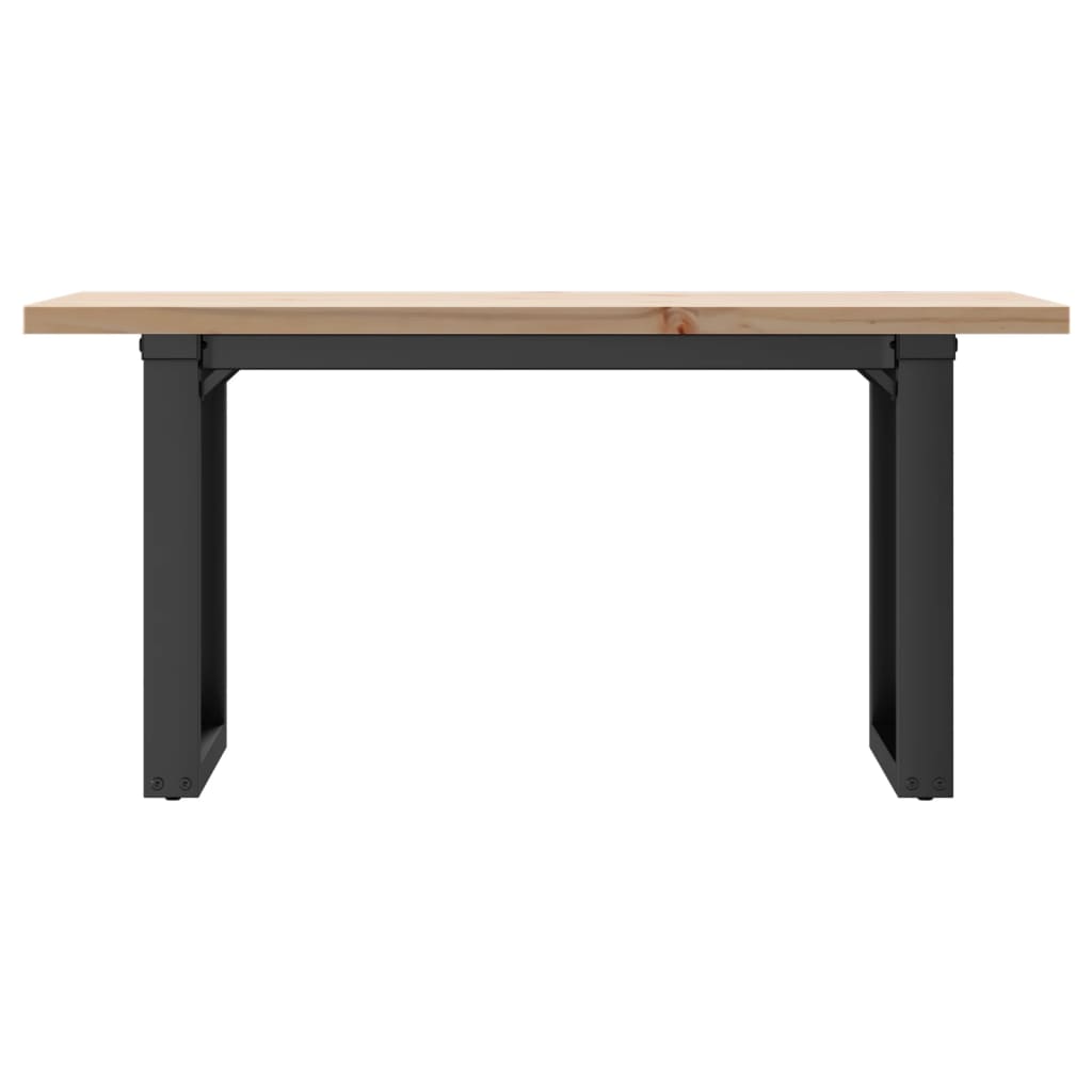 vidaXL Masă de cafea, cadru O, 90x40x45,5 cm, lemn masiv pin și Oţel