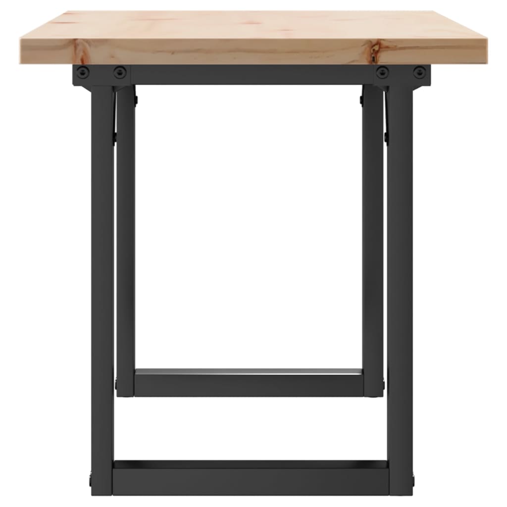 vidaXL Masă de cafea, cadru O, 90x40x45,5 cm, lemn masiv pin și Oţel