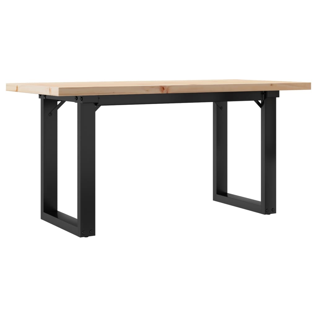 vidaXL Masă de cafea, cadru O, 90x40x45,5 cm, lemn masiv pin și Oţel