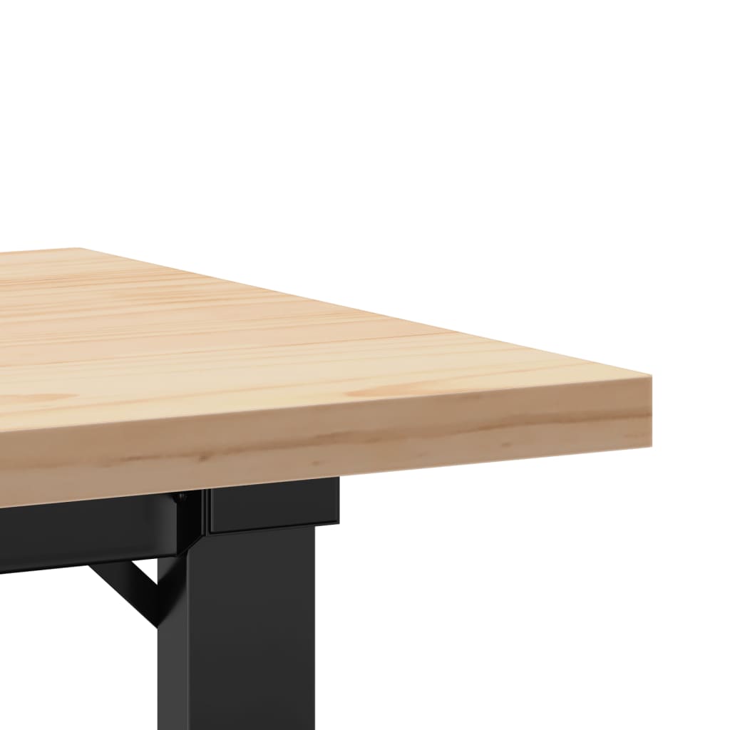 vidaXL Masă de cafea, cadru O, 90x40x45,5 cm, lemn masiv pin și Oţel