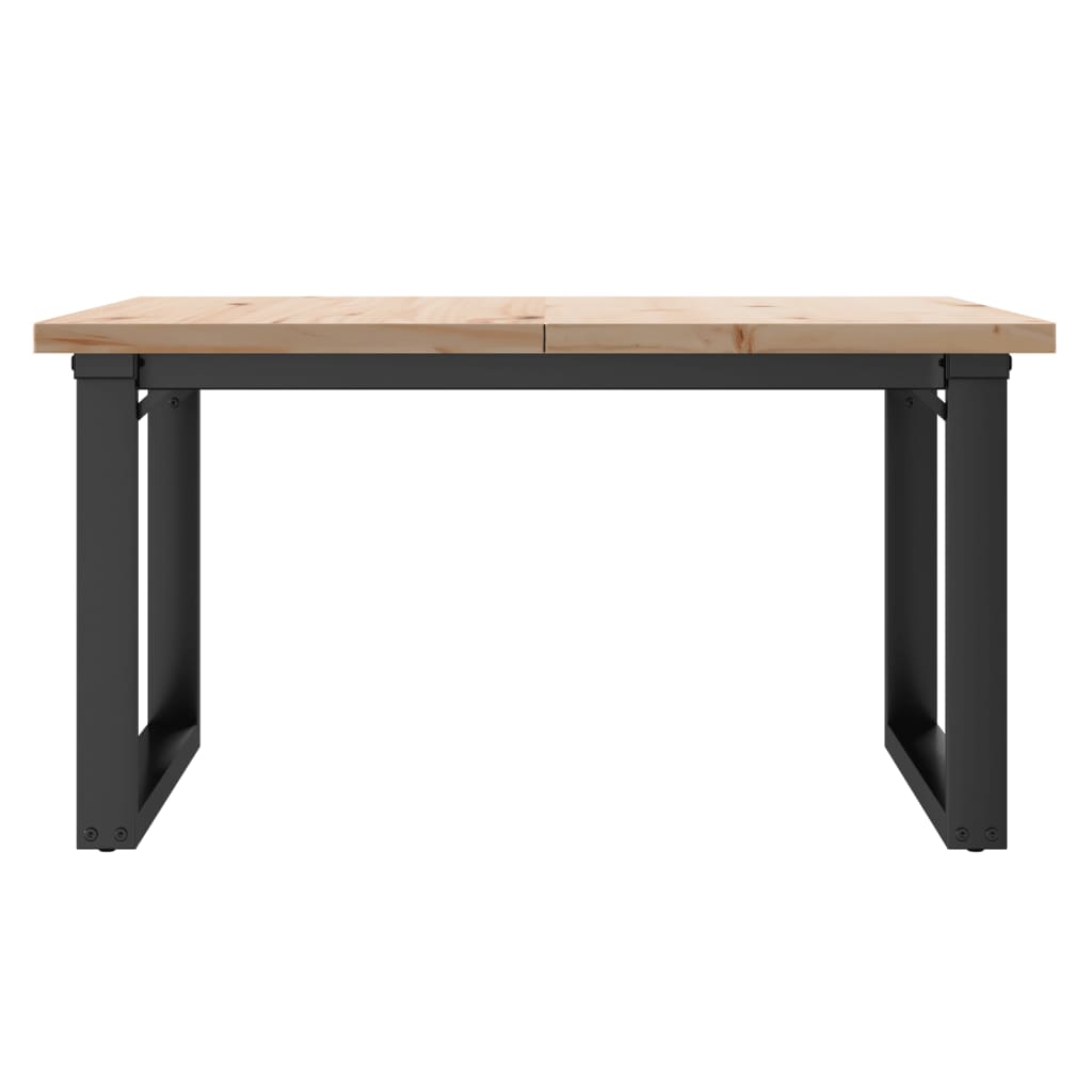 vidaXL Masă de cafea, cadru O, 90x90x45,5 cm, lemn masiv pin și Oţel
