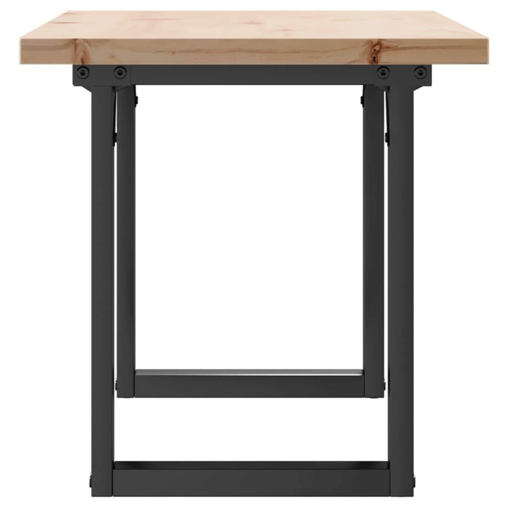 vidaXL Masă de cafea, cadru O, 100x50x45,5 cm, lemn masiv pin și Oţel