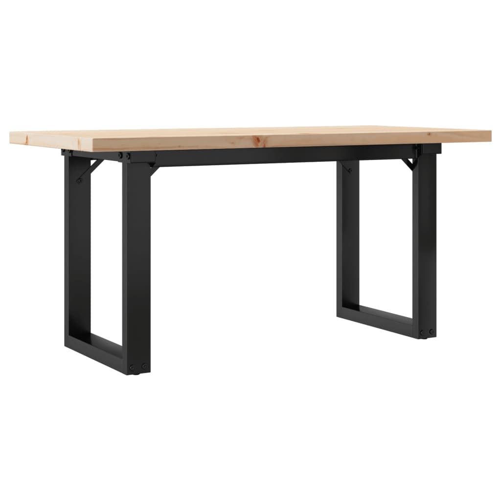 vidaXL Masă de cafea, cadru O, 100x50x45,5 cm, lemn masiv pin și Oţel