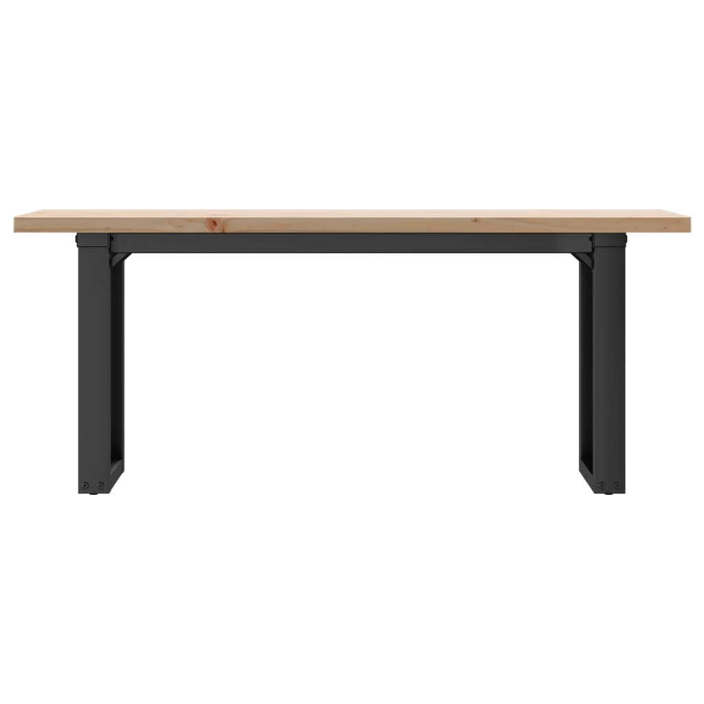 vidaXL Masă de cafea, cadru O, 110x40x45,5 cm, lemn masiv pin și Oţel