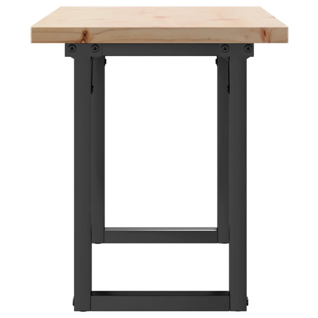vidaXL Masă de cafea, cadru O, 110x40x45,5 cm, lemn masiv pin și Oţel
