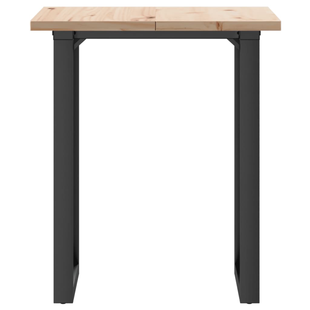 vidaXL Masă bucătărie, cadru O, 60x60x75,5 cm lemn masiv pin și Oţel