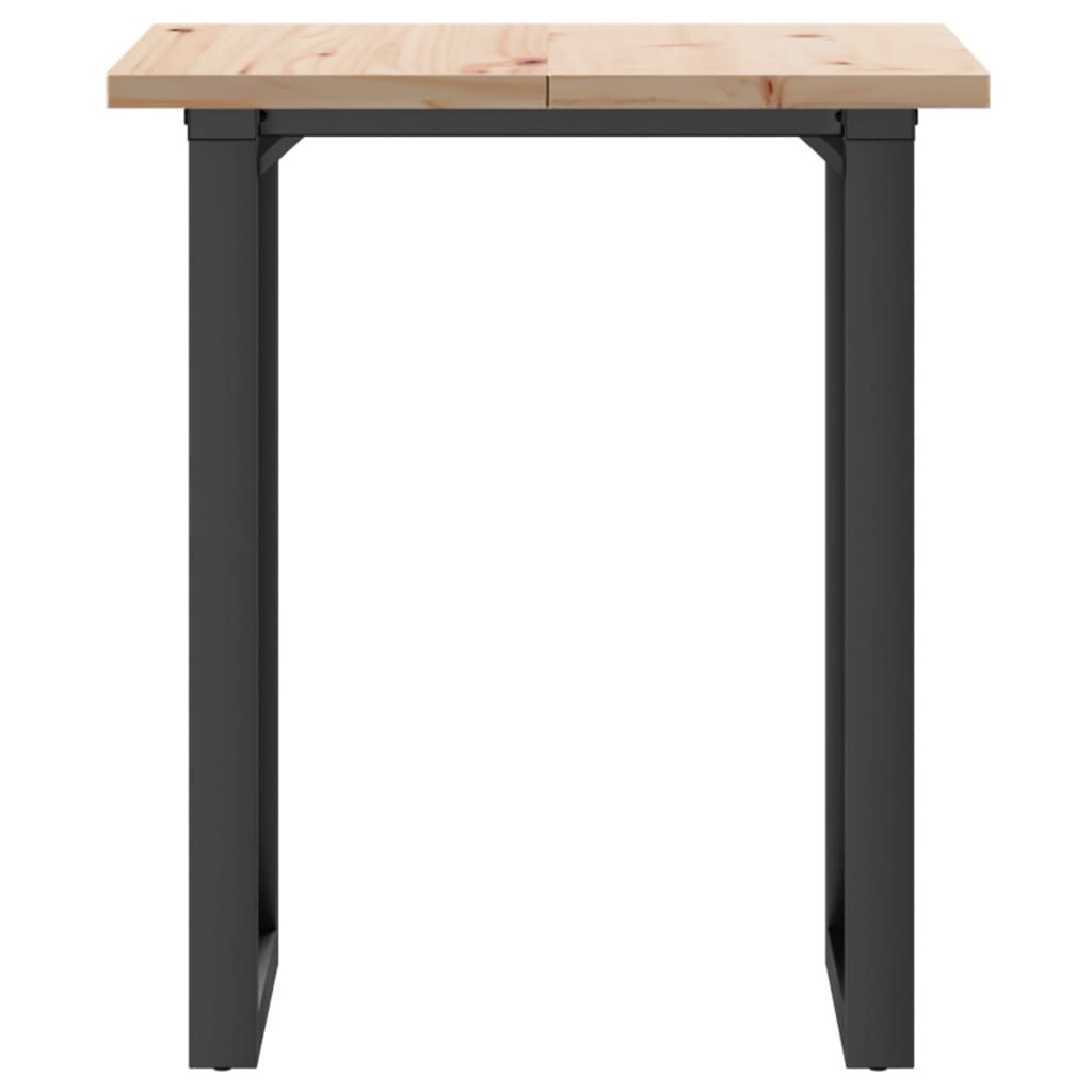 vidaXL Masă bucătărie, cadru O, 70x70x75,5 cm lemn masiv pin și Oţel