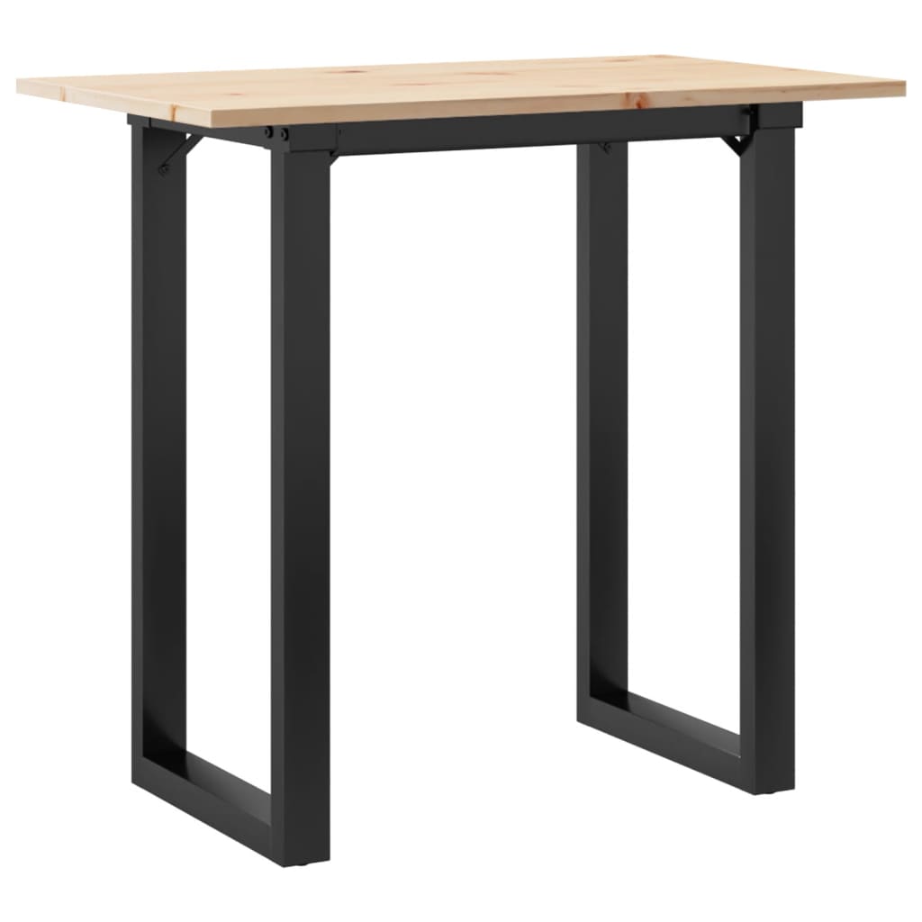 vidaXL Masă bucătărie, cadru O, 80x50x75,5 cm lemn masiv pin și Oţel vidaXL Masă bucătărie, cadru O, 80x50x75,5 cm lemn masiv pin și Oţel