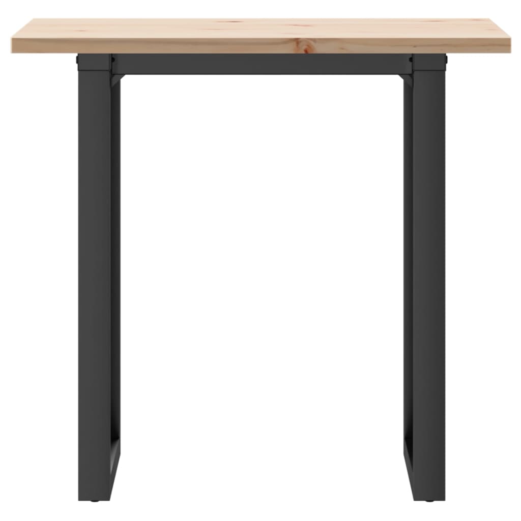 vidaXL Masă bucătărie, cadru O, 80x50x75,5 cm lemn masiv pin și Oţel vidaXL Masă bucătărie, cadru O, 80x50x75,5 cm lemn masiv pin și Oţel