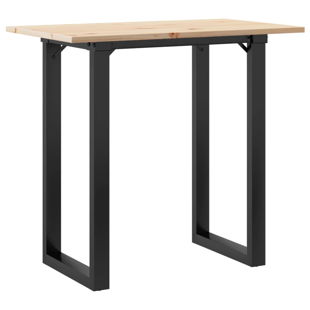 vidaXL Masă bucătărie, cadru O, 80x50x75,5 cm lemn masiv pin și Oţel vidaXL Masă bucătărie, cadru O, 80x50x75,5 cm lemn masiv pin și Oţel