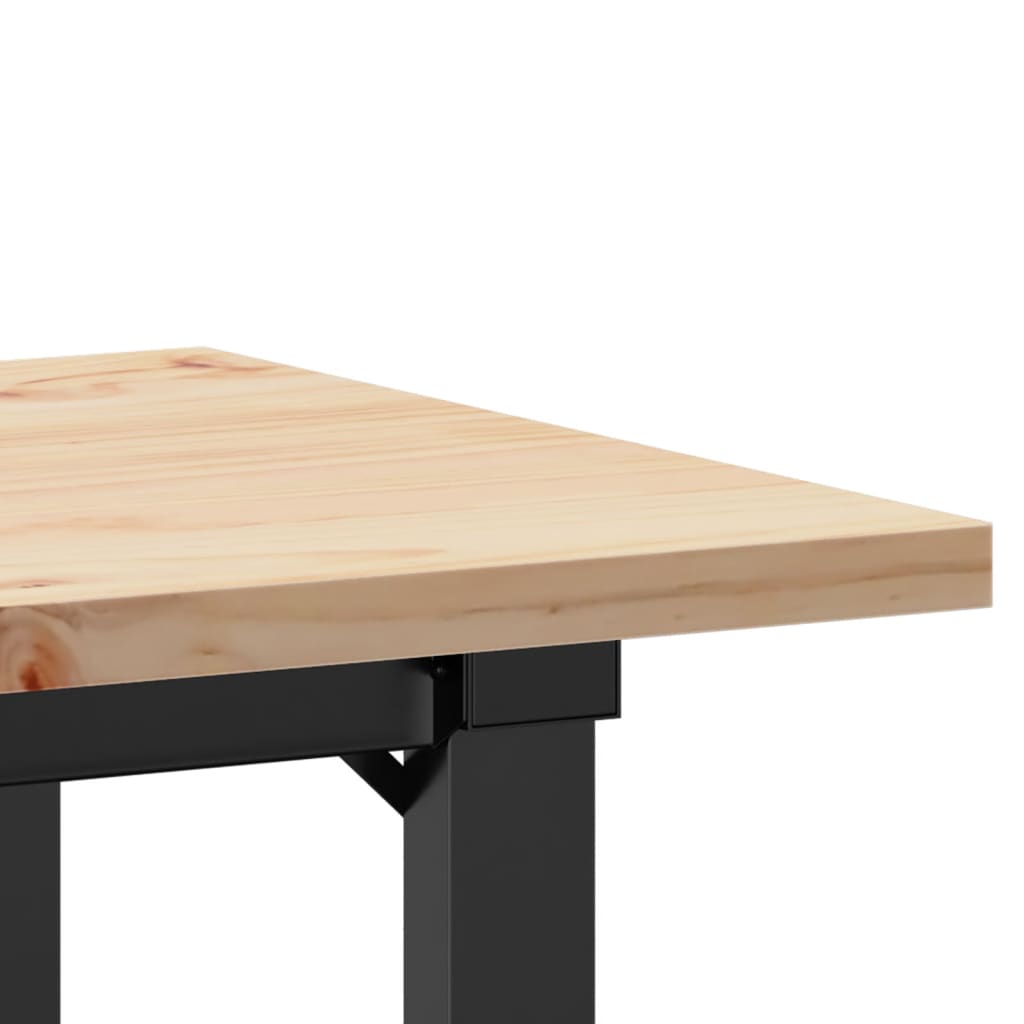vidaXL Masă bucătărie, cadru O, 80x50x75,5 cm lemn masiv pin și Oţel vidaXL Masă bucătărie, cadru O, 80x50x75,5 cm lemn masiv pin și Oţel