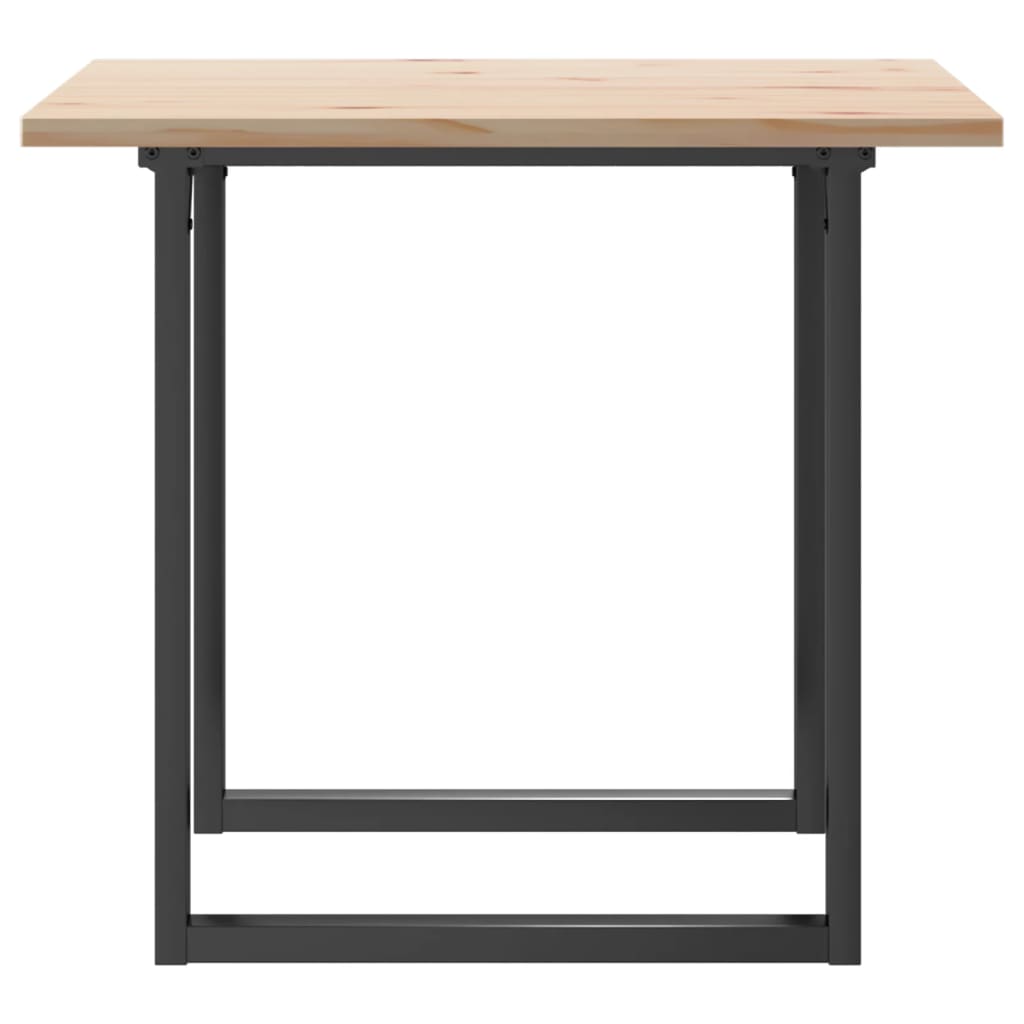 vidaXL Masă bucătărie, cadru O, 90x90x75,5 cm lemn masiv pin și Oţel