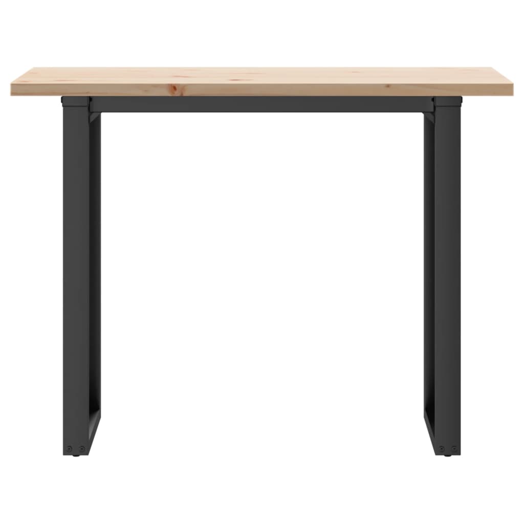vidaXL Masă bucătărie, cadru O, 100x50x75,5 cm lemn masiv pin și Oţel vidaXL Masă bucătărie, cadru O, 100x50x75,5 cm lemn masiv pin și Oţel