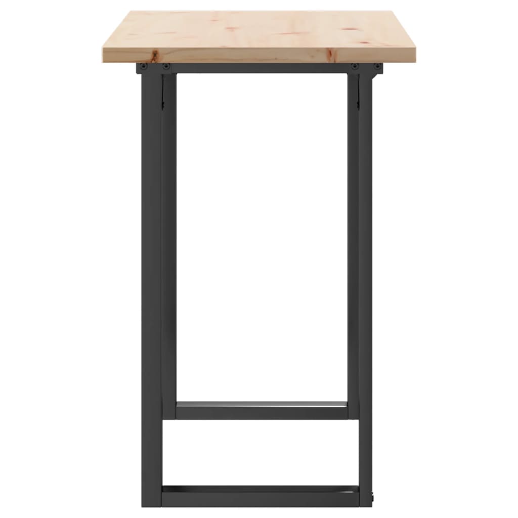 vidaXL Masă bucătărie, cadru O, 100x50x75,5 cm lemn masiv pin și Oţel vidaXL Masă bucătărie, cadru O, 100x50x75,5 cm lemn masiv pin și Oţel