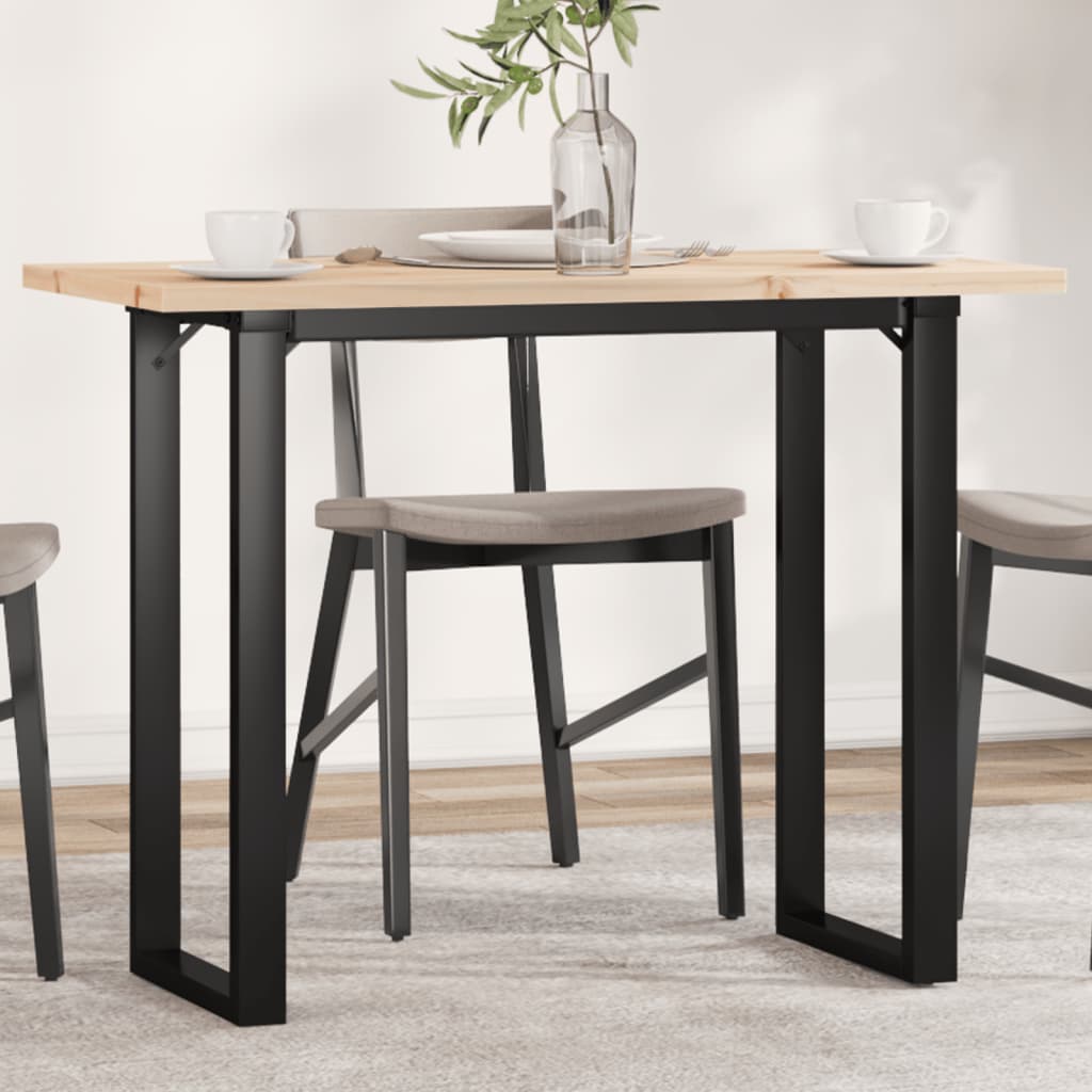 vidaXL Masă bucătărie, cadru O, 100x50x75,5 cm lemn masiv pin și Oţel vidaXL Masă bucătărie, cadru O, 100x50x75,5 cm lemn masiv pin și Oţel