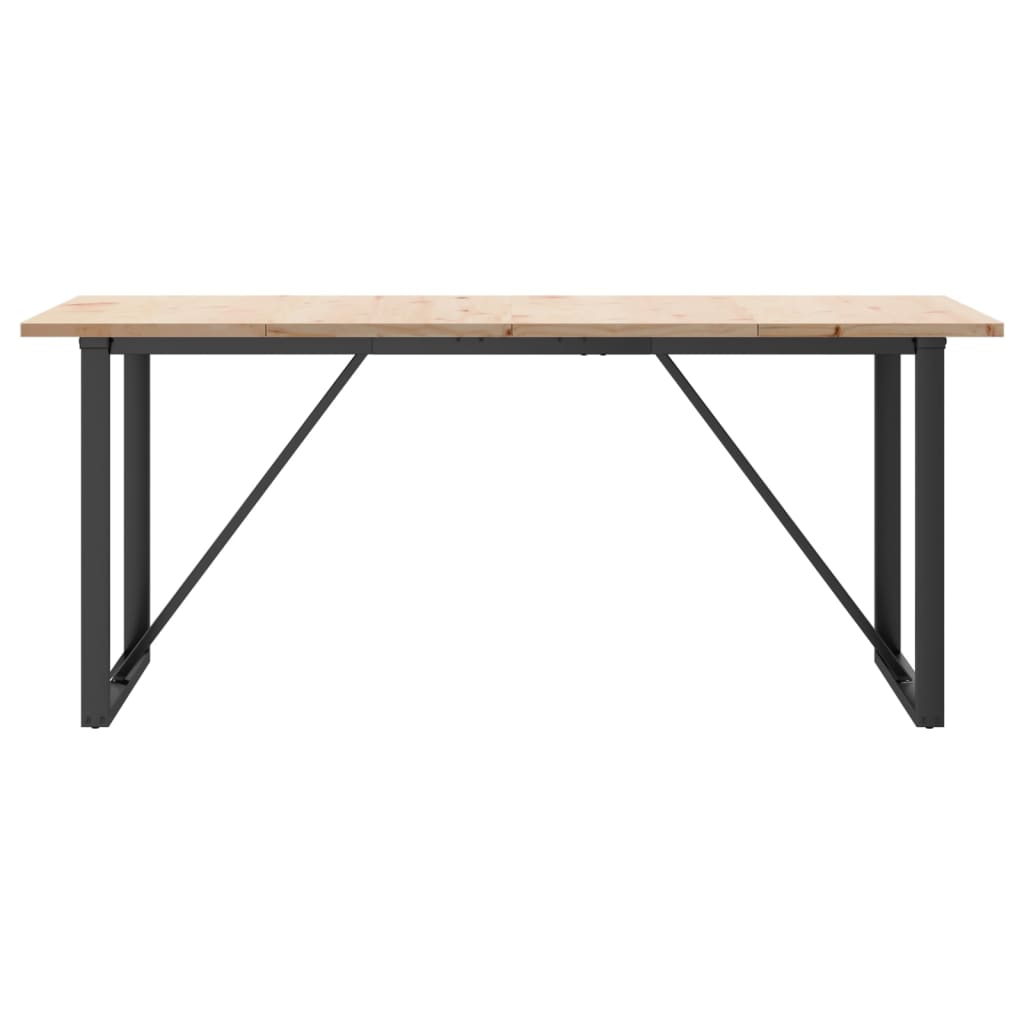vidaXL Masă bucătărie, cadru O, 180x90x75,5 cm lemn masiv pin și Oţel vidaXL Masă bucătărie, cadru O, 180x90x75,5 cm lemn masiv pin și Oţel