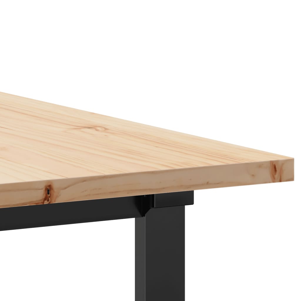vidaXL Masă bucătărie, cadru O, 180x90x75,5 cm lemn masiv pin și Oţel vidaXL Masă bucătărie, cadru O, 180x90x75,5 cm lemn masiv pin și Oţel