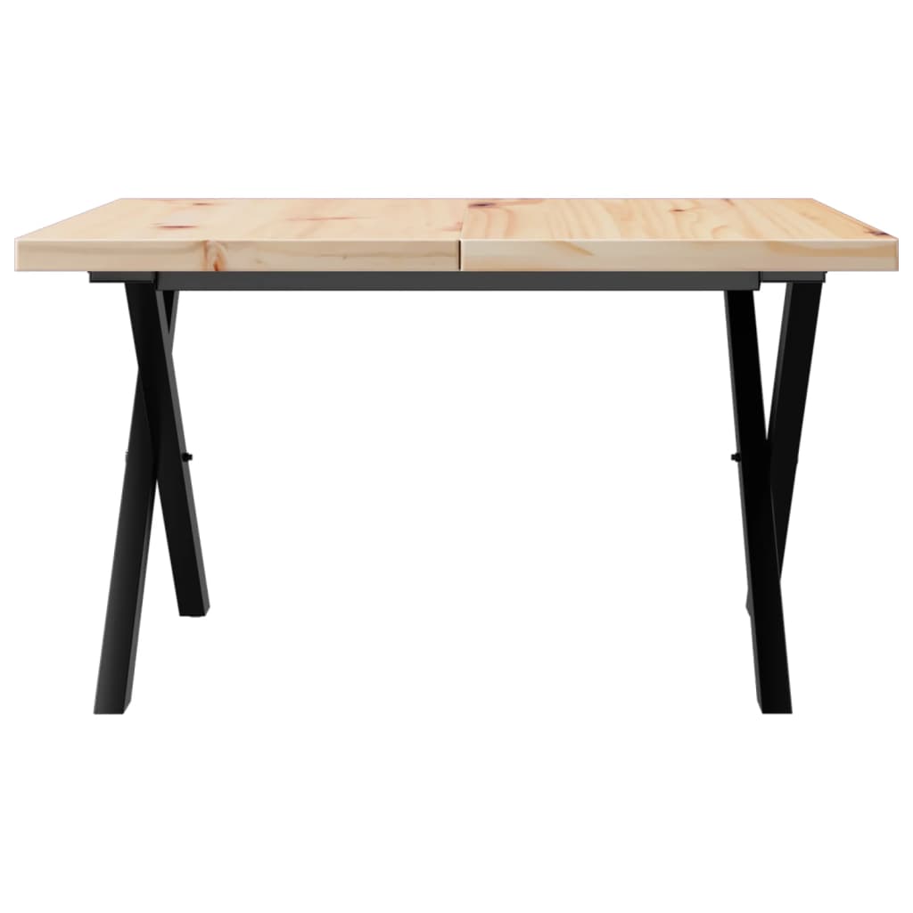 vidaXL Masă de cafea, cadru X, 60x60x40,5 cm, lemn masiv pin și Oţel
