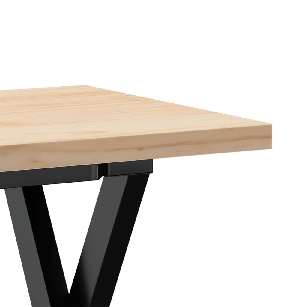 vidaXL Masă de cafea, cadru X, 110x40x45,5 cm, lemn masiv pin și Oţel