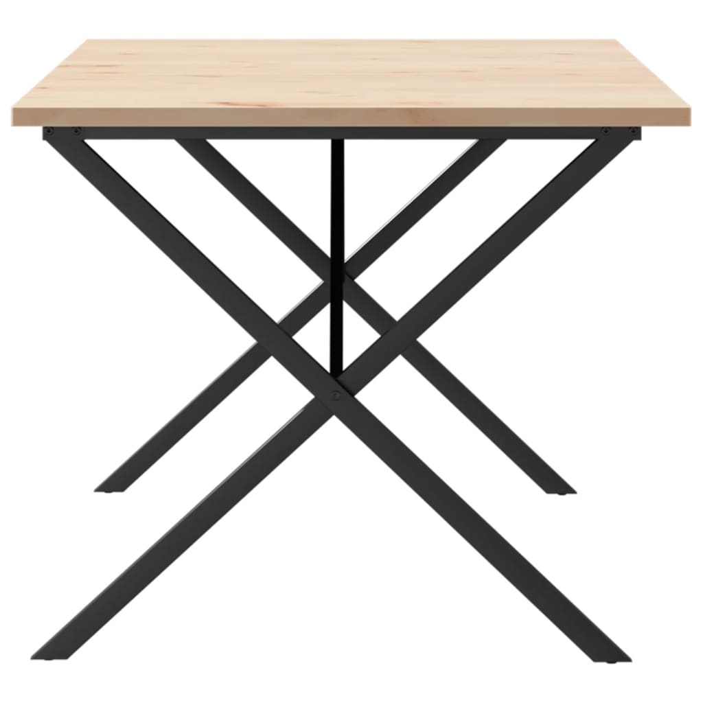 vidaXL Masă bucătărie, cadru X, 180x90x75,5 cm lemn masiv pin și Oţel vidaXL Masă bucătărie, cadru X, 180x90x75,5 cm lemn masiv pin și Oţel