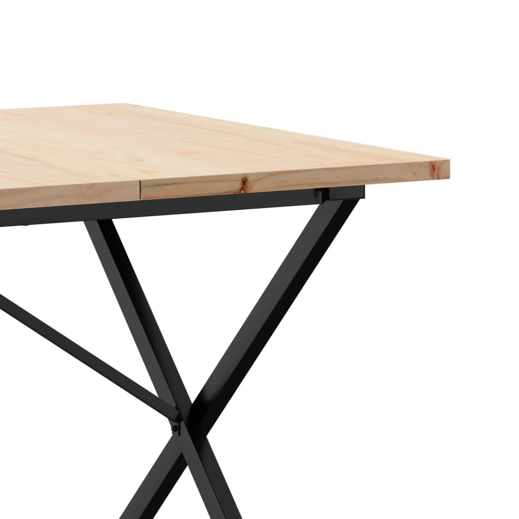 vidaXL Masă bucătărie, cadru X, 180x90x75,5 cm lemn masiv pin și Oţel vidaXL Masă bucătărie, cadru X, 180x90x75,5 cm lemn masiv pin și Oţel