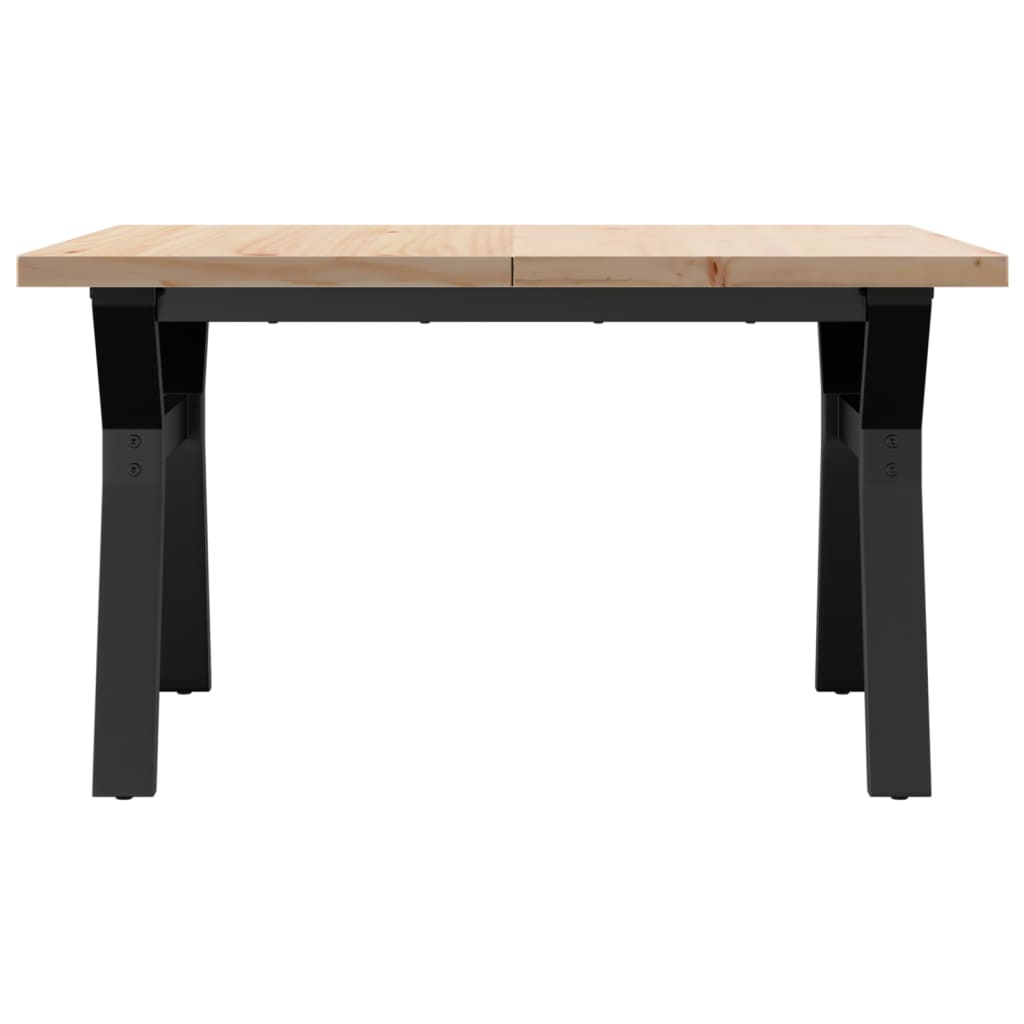 vidaXL Masă de cafea, cadru Y, 80x80x45,5 cm, lemn masiv pin și Oţel