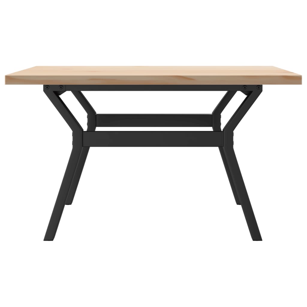 vidaXL Masă de cafea, cadru Y, 80x80x45,5 cm, lemn masiv pin și Oţel